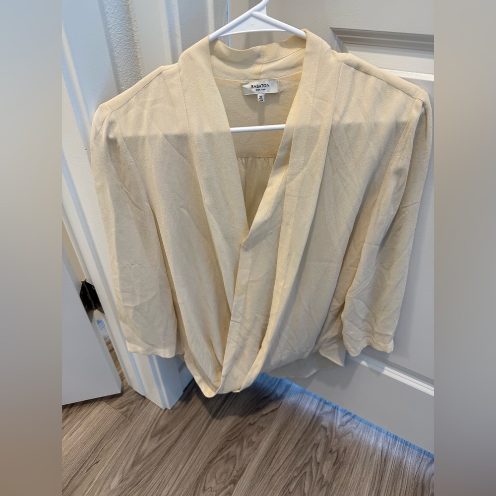 Babaton Cream Silk Blouse